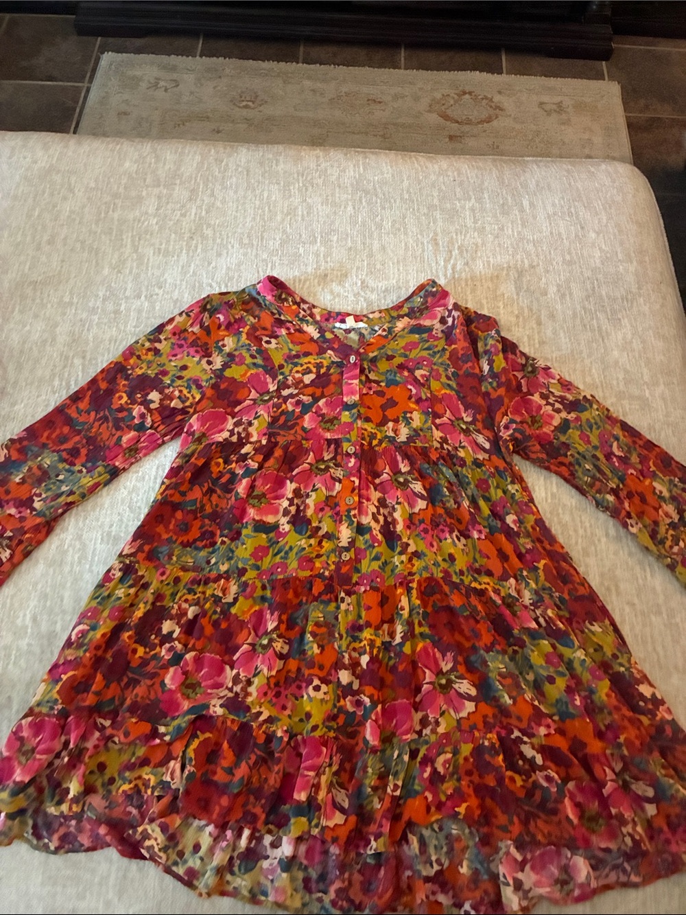 easel‎ Girls' Multicolor Floral Long-Sleeve Dress